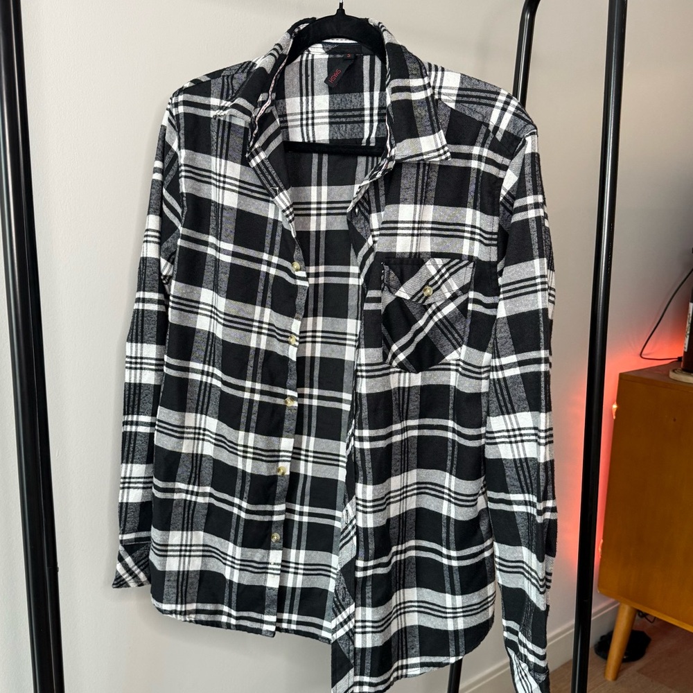 Black and White Plaid  Shirt